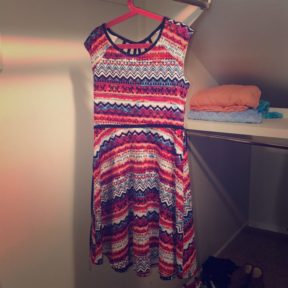 Multi-Colored Sleeveless Junior Dress